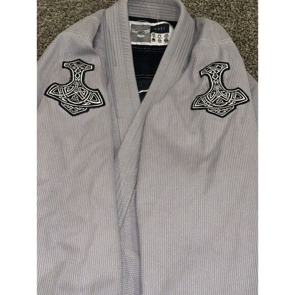 Raven Fightwear Men's Thor Nordic Uniform Premium BJJ Gi Grey A3t1 Top A2t1 Bott - Picture 8 of 14